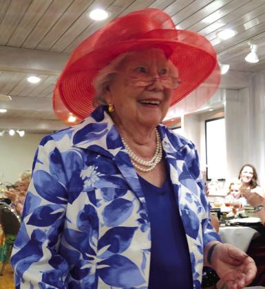 Billye Bagley won best hat at the Bosque Museum Docents’ “April in Paris” Tea-and-Style Show on Saturday, April 15. Courtesy Photo By Bryan Davis