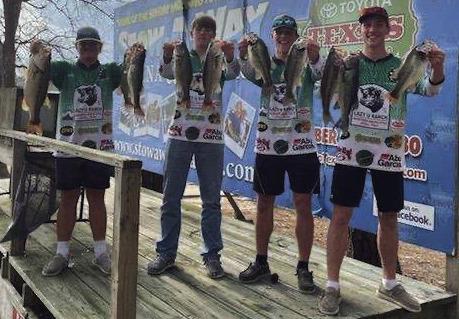 Clifton’s Peyten and Westen Urbanovsky show off their winning string of five fish at Lake Whitney (top left); Clifton’s Dayton McDowell and Zander Windham qualified for the state championship tournament May 7. Courtesy Photos