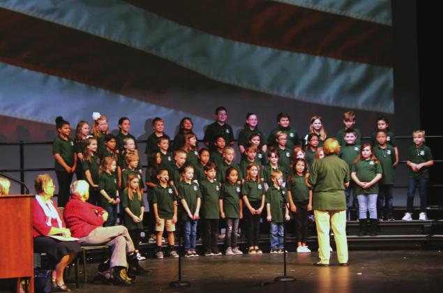 The Clifton Elementary School Honors Choir performs for veterans at the NSDAR’s tribute program Thursday. Brook DeZavala | The Clifton Record