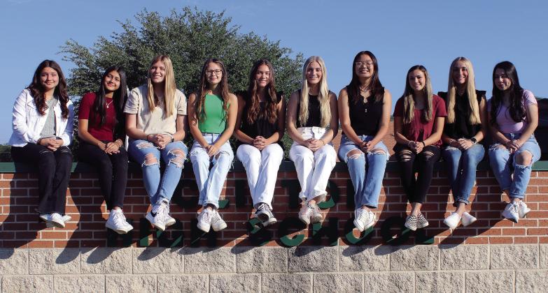 Clifton High School’s Homecoming 2022 Court is, from left, Karina Fuentes, Marly Villarreal, Cami Ivy, Kaleigh Cochran, Kelsey Wetegrove, Camryn Caniford, Erica Li, Reagan Thomas, Camy Barsh and Valeria Nunez. Ashley Barner | The Clifton Record