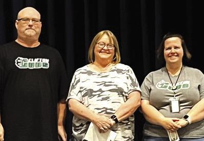 Clifton ISD staff with 10 years of service include (from left) Joe DeBorde, Beth Fry, and Becky Goolsby.