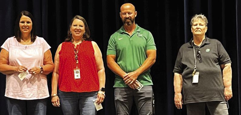 Clifton ISD staff with 20 years of service include (from left) Belinda Clift, Julie Davis, James Humphreys, and Mary Hall.