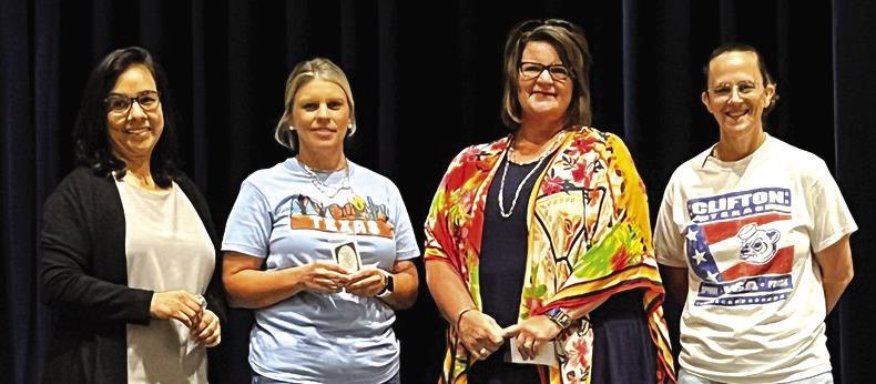 Clifton ISD staff with 25 years of service include (from left) Bena Chavez, Jennifer Green, Ronda Kroll, and Barbi Ernst.