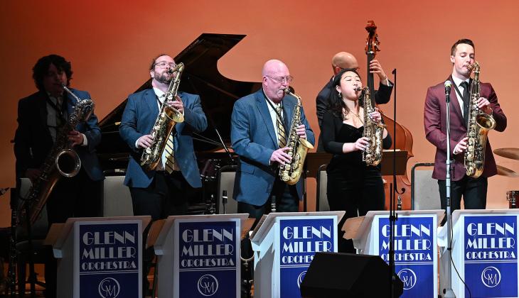 The Big Band-era sound thundered from the third floor of the Bosque Arts Center on Saturday, February 10, as the World Famous Glenn Miller Orchestra performed in the Frazier Performance Hall. Courtesy Photos by Chisholm Country magazine