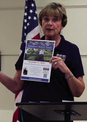 Wreaths Across America Clifton project coordinator Kathy Harr talks about the different ways to support her organization this holiday season. Ashley Barner | The Clifton Record