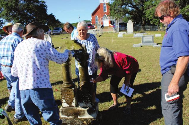 Members of the Ringness family traveled from all over to help the Genealogical Society clean their ancestors’ headstone. Brook DeZavala | The Clifton Record