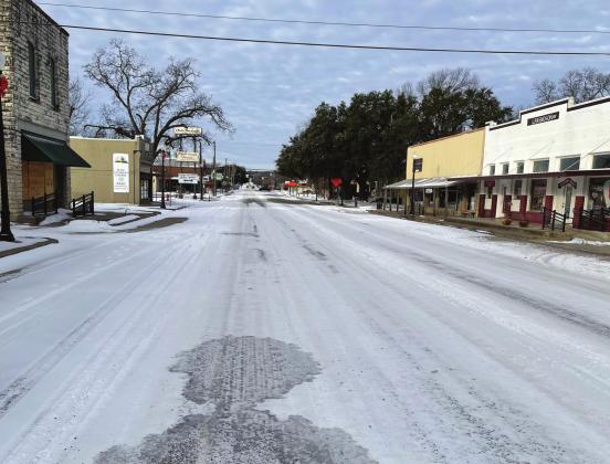 FM 219 in Clifton saw very little traffic Monday and Tuesday as extremely low temperatures kept many streets encased in ice. Ashley Barner | The Clifton Record