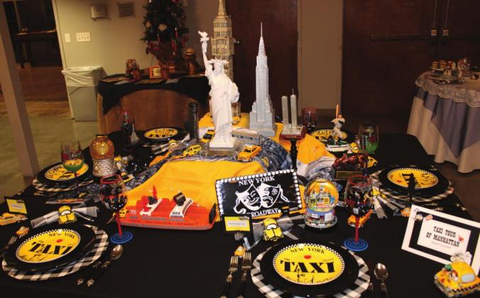 Karen Cornett’s “Taxi Tour of Manhattan” is one of many tablescapes on display at the BAC through December 4th. Brook DeZavala| The Clifton Record